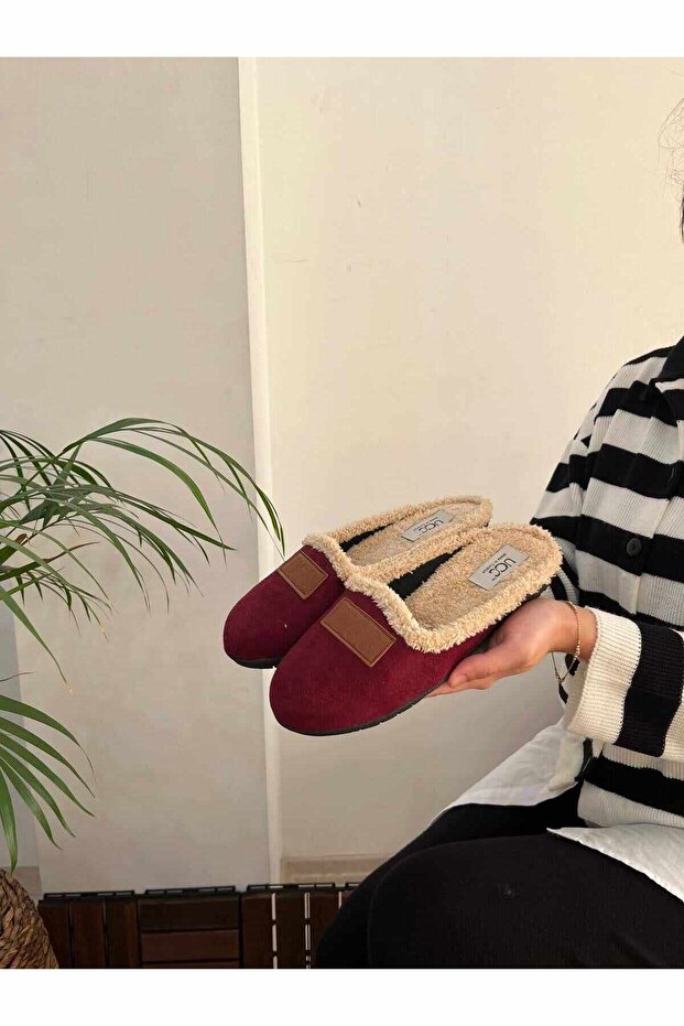 نعال منزل صوفية مغلقة من الأمام، حزمة مهر هدية يوميًا
