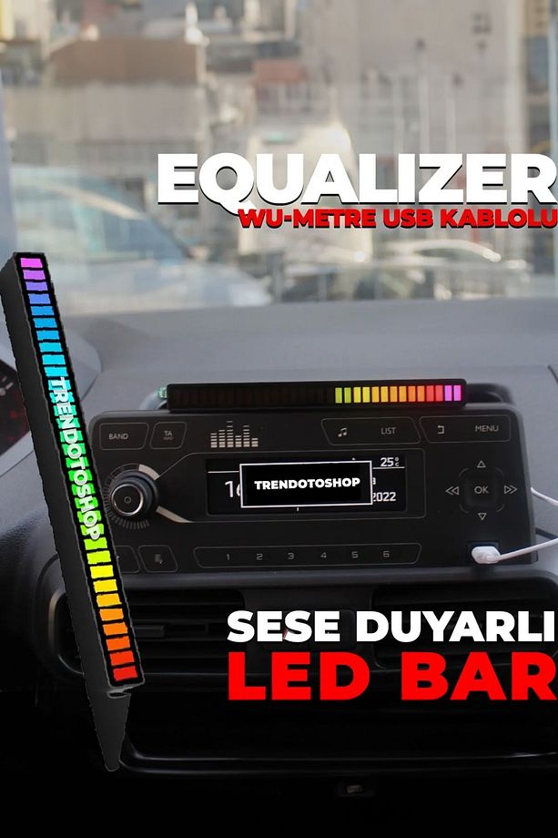 Sese Duyarlı Rgb Ritim Işığı Ambiyans Aydınlatma Ekolayzer Led Usb Girişli Led Bar - 1