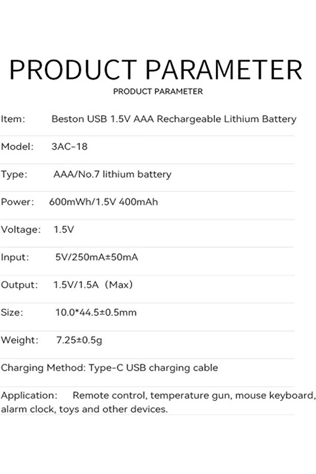 Type-C USB Şarjlı AAA Pil - 4
