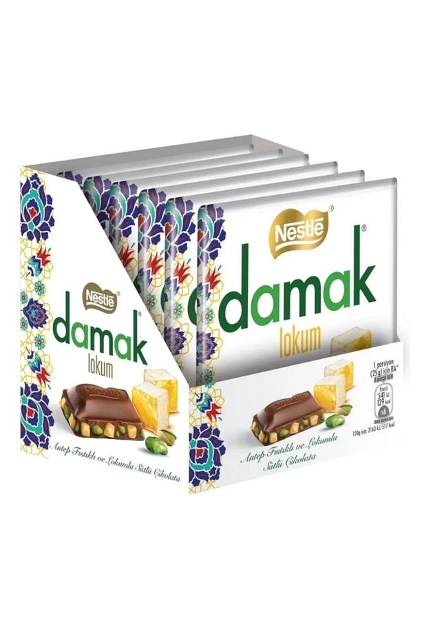 Türk Lokumlu Kare Çikolata 60 Gram x (6 Adet) - 2