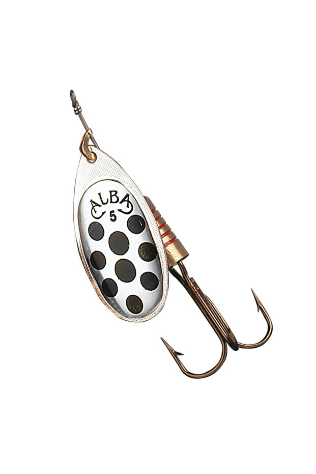 202 Swivel Fishing Spoon White-Black No:5
