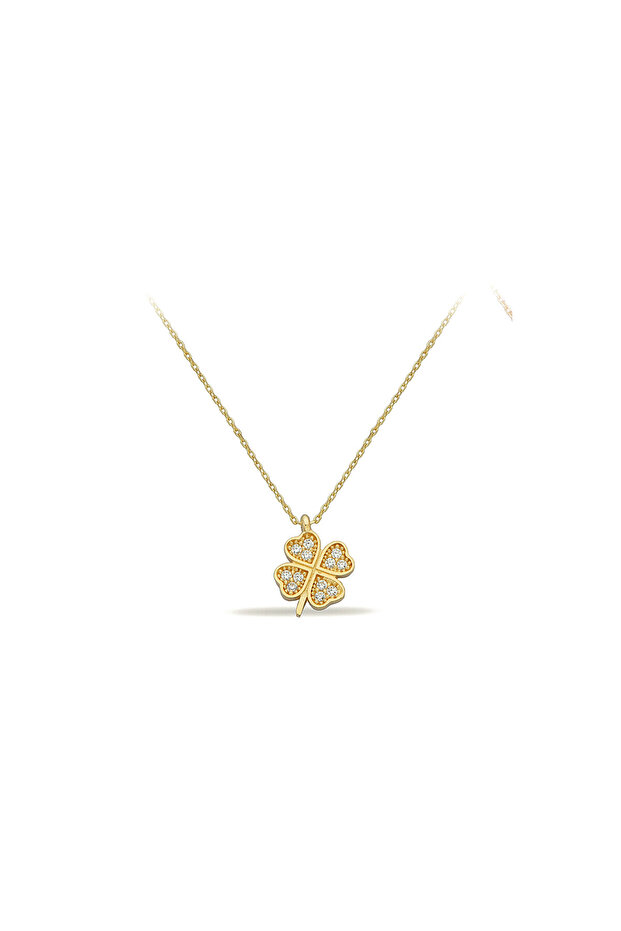 Altın Yonca Kolye - 2