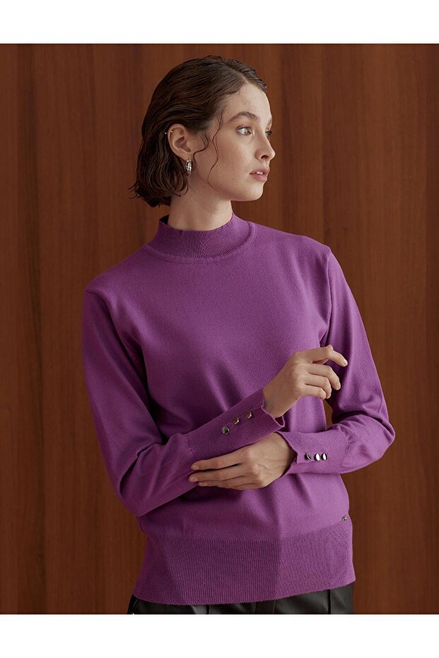 Basic Triko Bluz Fuşya - 6