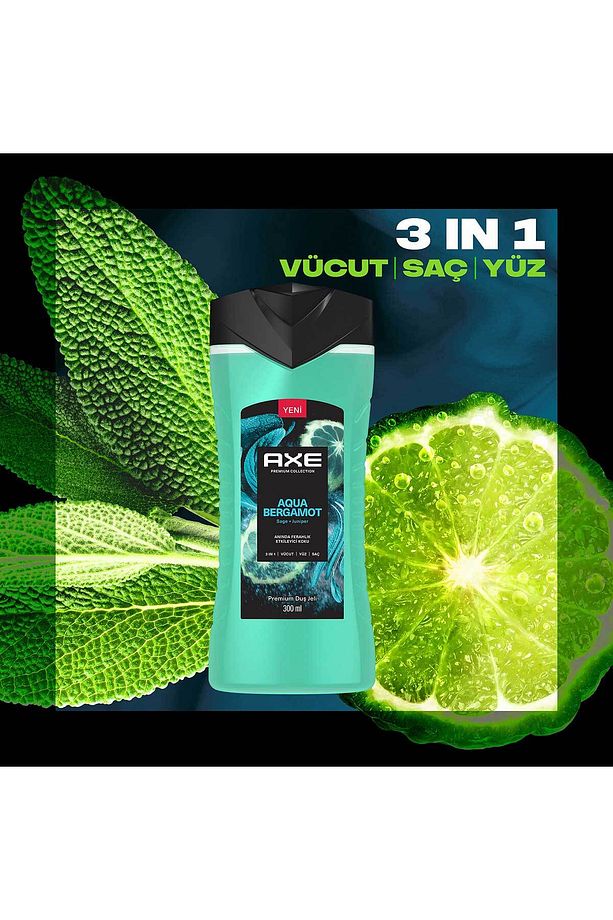 Premium Collection Duş Jeli Aqua Bergamot 3 In 1 Vücut Saç Yüz 300 ml X2 - 7