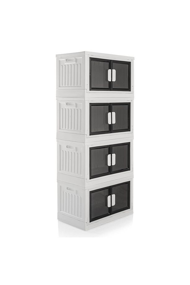 4'lü Portatif Çok Amaçlı Tekerlekli Modüler Dolap Banyo Mutfak Organizer Dolap - 5