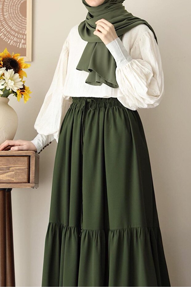 Katlı Etek - Zümrüt - 5