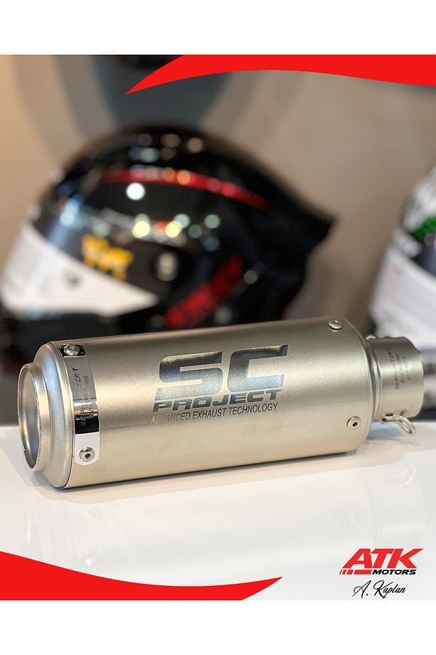 SC Project Egzoz Universal Motosiklet Egzozu Tüp Egzoz Gümüş - 1