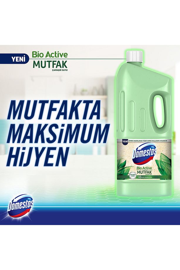 Bio Active Çamaşır Suyu Mutfak 1850 ml X4 Mikrofiber Bez Hediye - 4