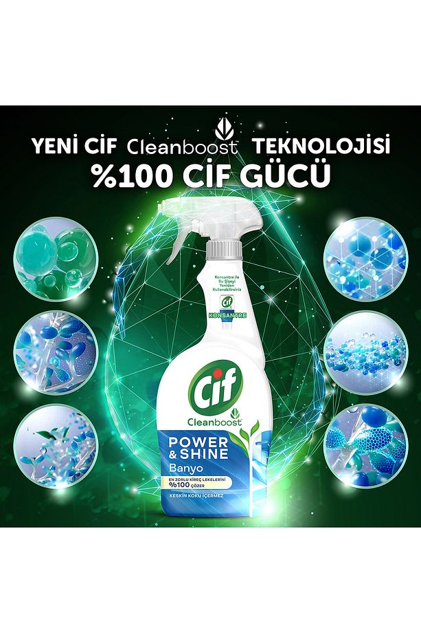 Sprey Temizleyici Power Shine Banyo 750ml 1adet Sprey Power Shine Mutfak 750ml 1adet - 7
