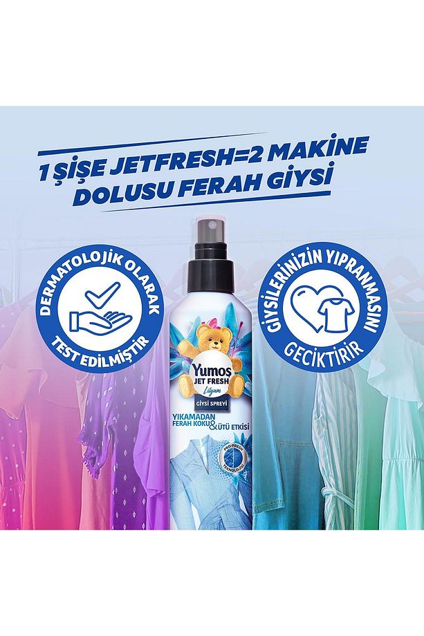 Jet Fresh Giysi Spreyi Yıkamadan Ferah Koku Ve Ütü Etkisi Lilyum 200 ml X3 - 6