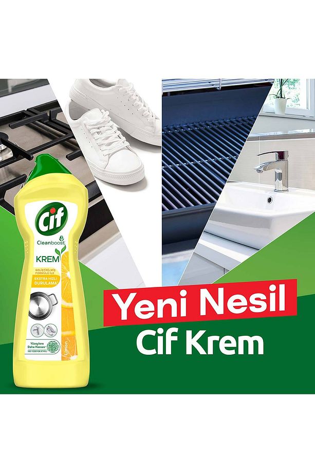 Krem Yüzey Temizleyici Limon Kokulu Klor Boya Fosfat Paraben Içermez 750 ml 4 Adet - 4