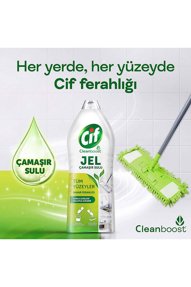 Jel Yüzey Temizleyici Tüm Yüzeyler Bahar Ferahlığı Çamaşır Suyu Katkılı 1500 ml 3 Adet - 3