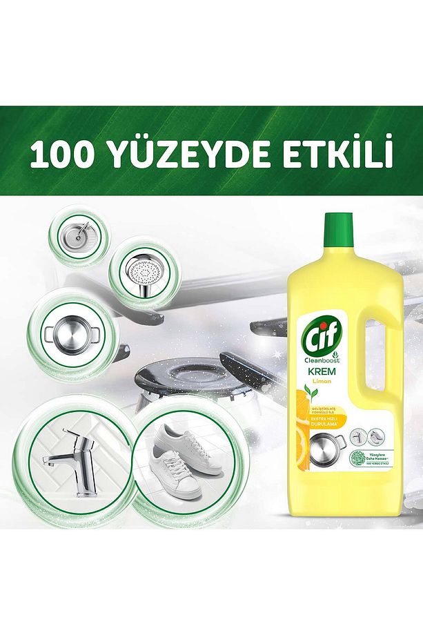 Krem Yüzey Temizleyici Limon Klor Boya Fosfat Paraben Içermez 1500 ml 2adet - 7