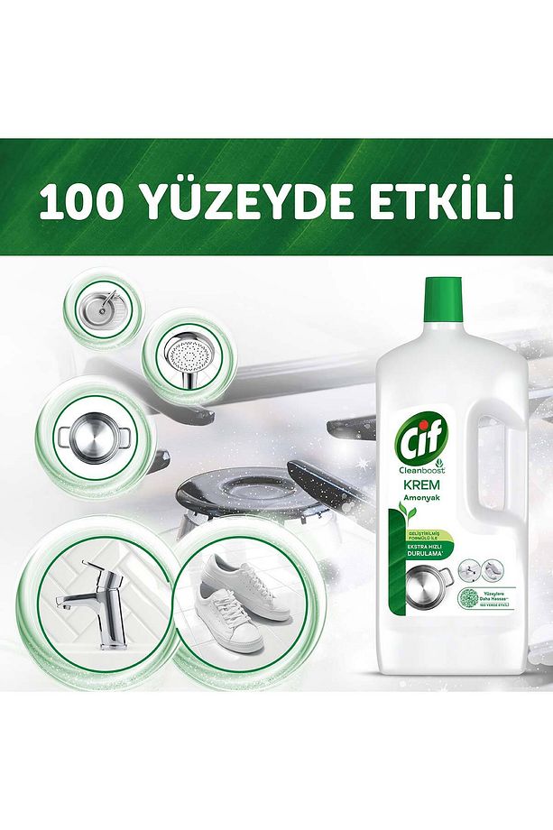 Krem Yüzey Temizleyici Amonyaklı Klor Boya Fosfat Paraben Içermez 1500ml 3adet - 7