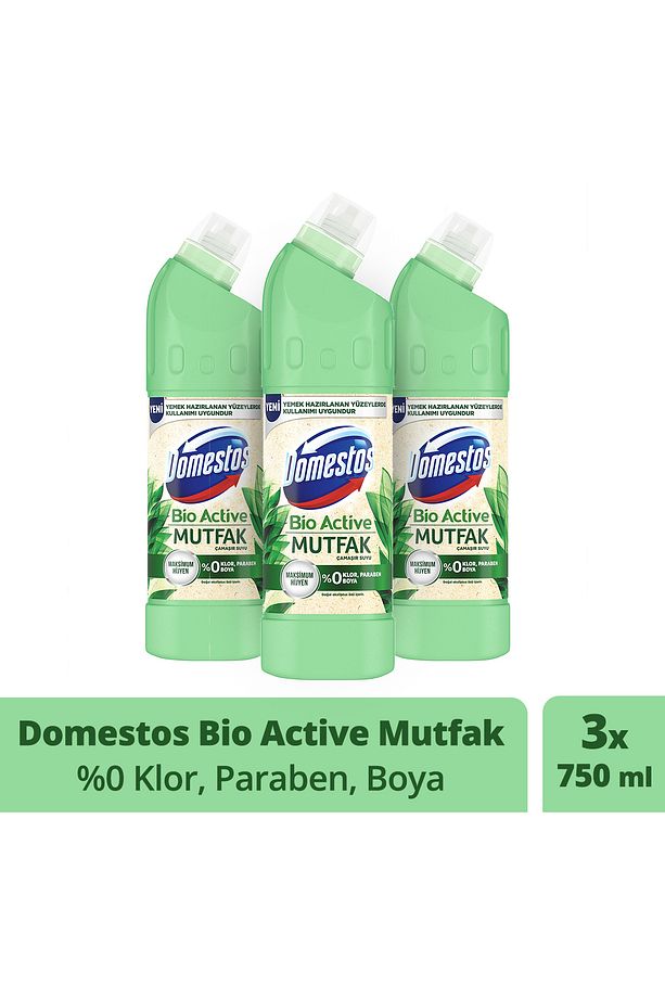 Çamaşır Suyu Bio Active Mutfak Yemek Hazırlanan Yüzeyler Için Kireç Sökücü 750 Mlx3 - 1