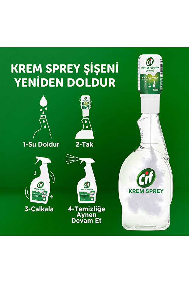 Krem Sprey Amonyak 750 ml X1 Krem Sprey Konsantre 70 ml X3 Mikrofiber Bez Hediye - 5