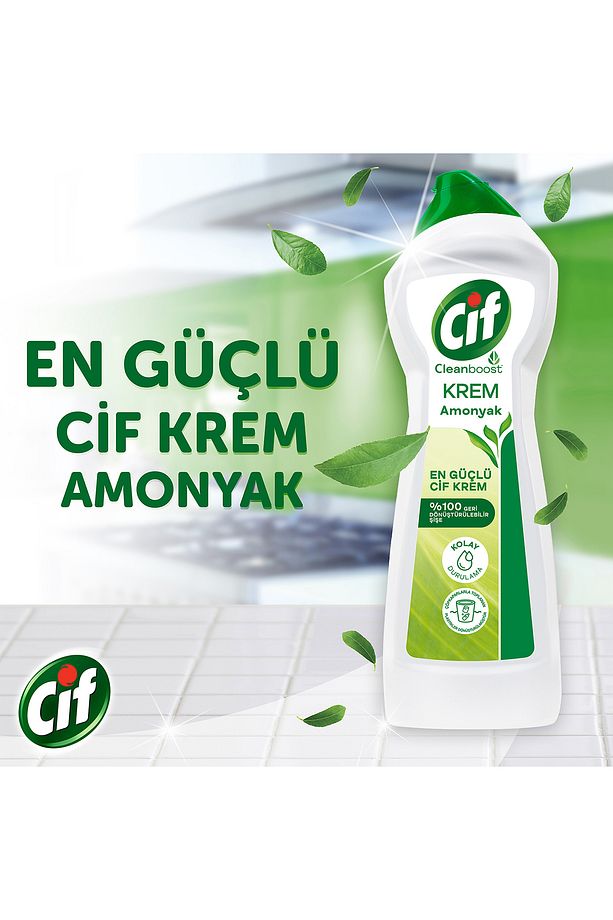 Krem Yüzey Temizleyici Amonyaklı Klor Boya Fosfat Paraben Içermez 750 ml 3 Adet - 8