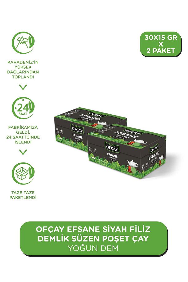 Efsane Filiz 30 X 15gr Demlik Poşet Çay X 2 Adet - 1