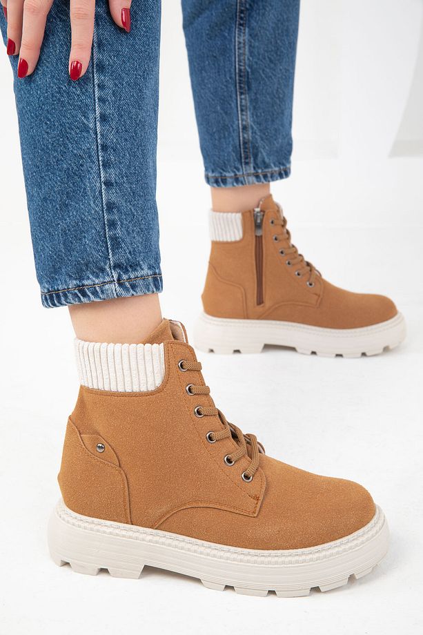 Taba Süet Kadın Bot & Bootie 19948 - 3
