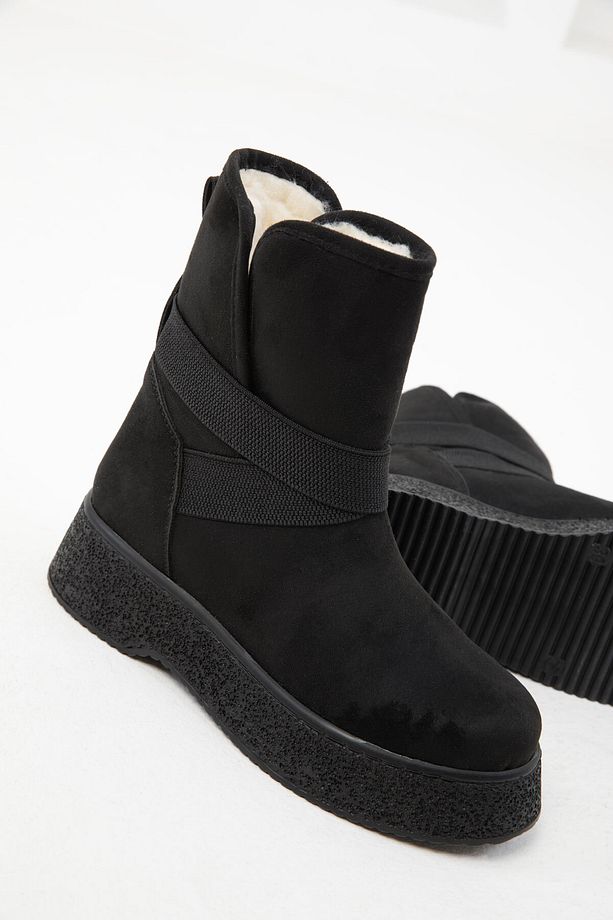 Siyah Süet Kadın Bot & Bootie 18480 - 4