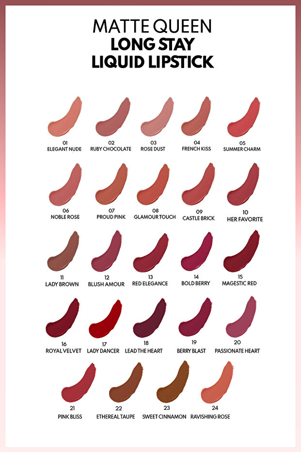 Matte Queen Lipstick Kalıcı Mat Likit Ruj - 13 Red Elegance - Kırmızı - 3