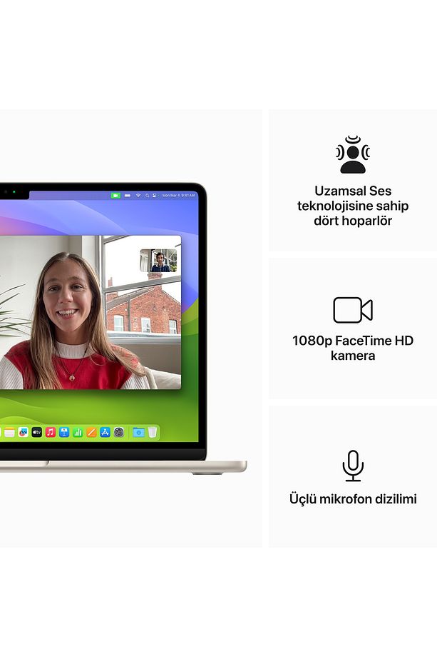 13-inch MacBook Air: Apple M3 chip with 8-core CPU and 10-core GPU, 24GB, 512GB SSD - Yıldız Işığı - 6