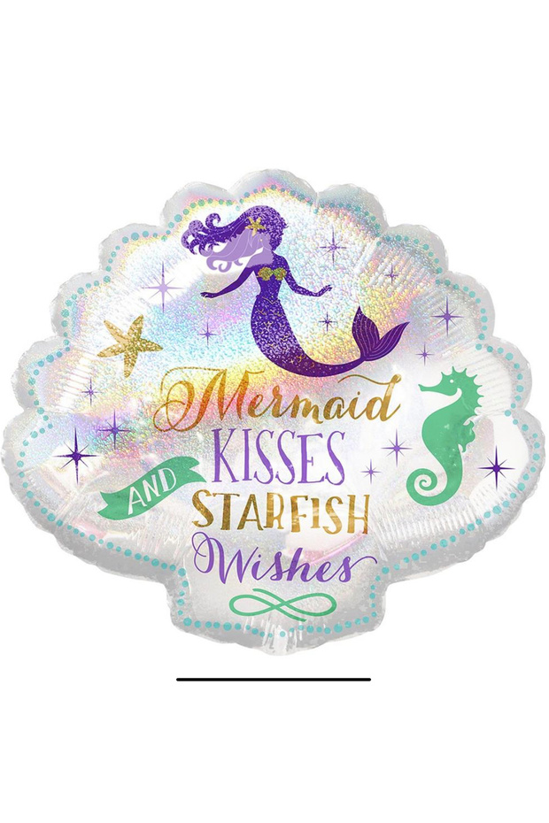 Mermaid Themed Oyster Macaron Color Foil Balloon 70 cm