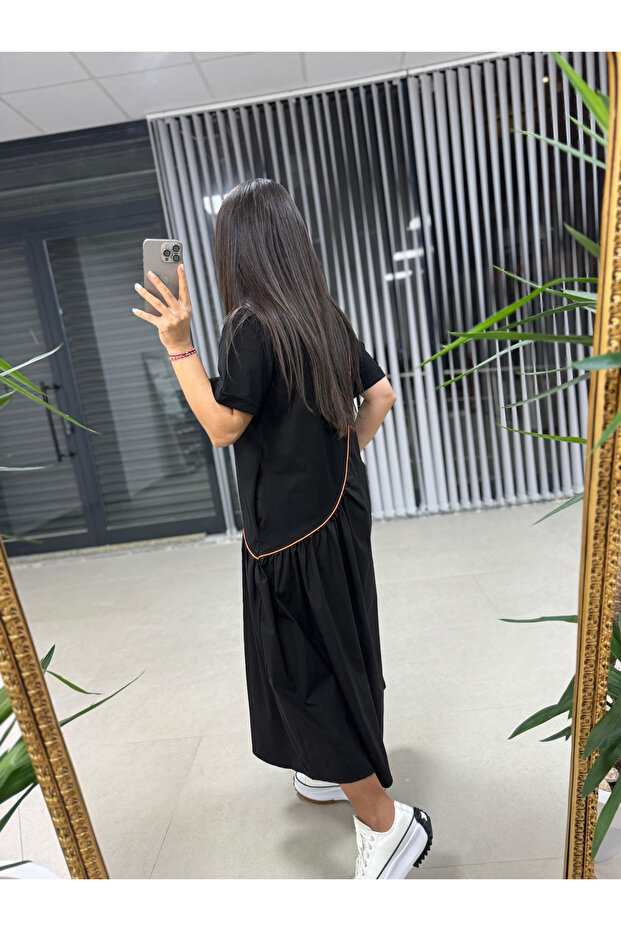 Dr 2575 Şerit Geçişli Elbise - 6