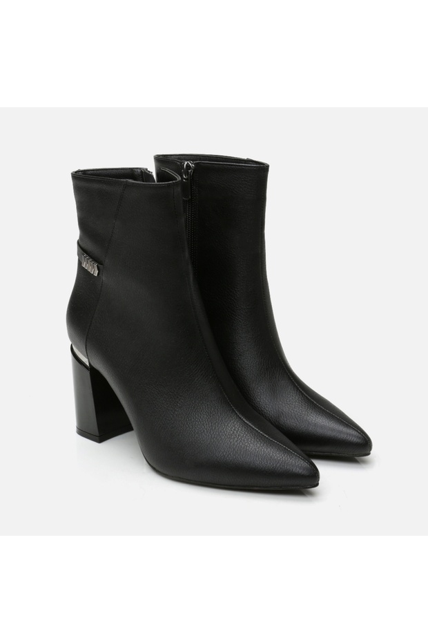 Siyah Kadın Topuklu Bot - 2