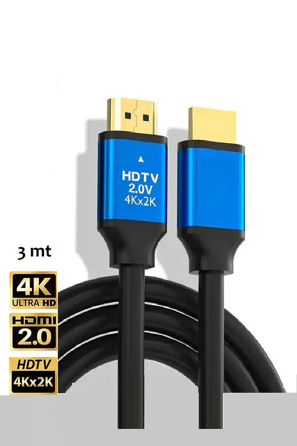 2.0V 4K HDMI KABLO PREMIUM ULTRA HD YÜKSEK HIZ ve NETLİKTE SES-GÖRÜNTÜ AKTARIR (3 Metre) - 1