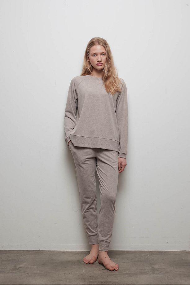 Kadın Pamuklu Reglan Uzun Kollu Pijama Üstü - 3