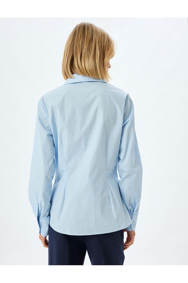 Uzun Kollu Pamuklu Regular Fit Basic Poplin Gömlek - 4
