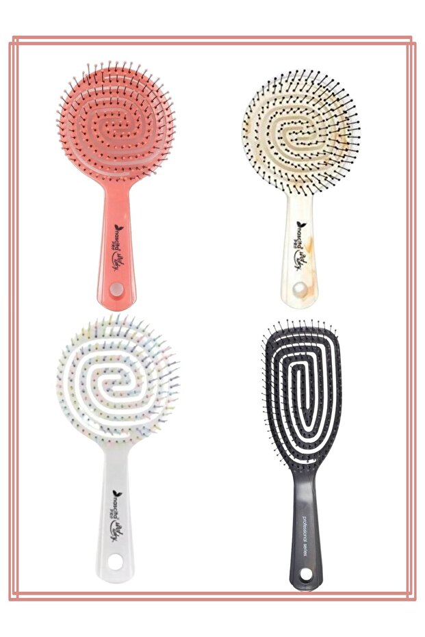 En Trend Pro 4-Piece Hair Brush Set 4 Colors (Pro 01 Pro 02 Pro 05 Pro 16)
