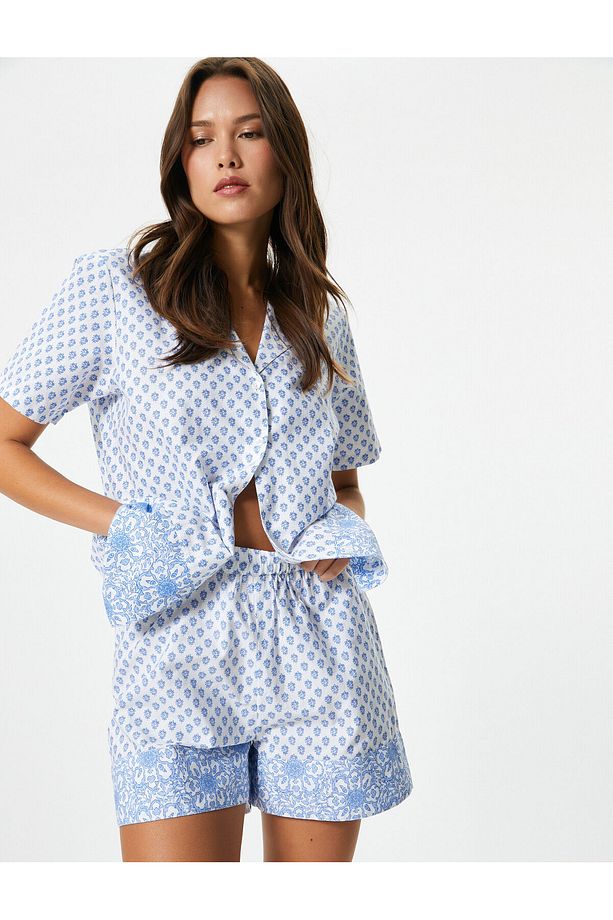 Pijama Altı Şort Çiçekli Pamuklu - 2