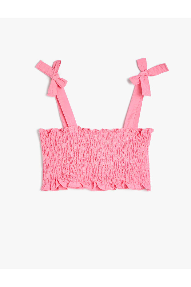 Crop Blouse with Straps and Bow Detail Gipeli Viscose Fabric