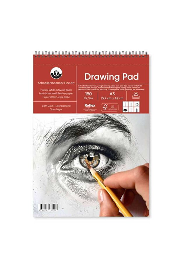 لوحة رسم ثقيلة الوزن للرسم 180 جرام. A3 20 ورقة