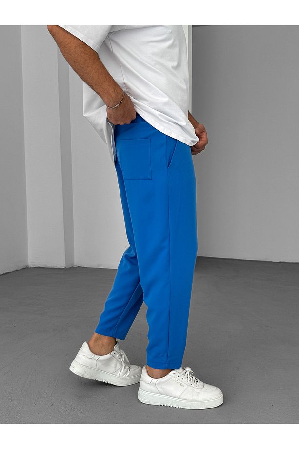 Mavi Bol Kesim Basic Pantolon By-319 - 4