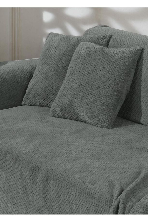 Wellsoft Koltuk Örtüsü Kolları Kaplayan Yeşil 180x300 2 Adet 45x45 Kırlent Kılıfı - 3