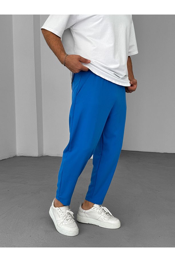 Mavi Bol Kesim Basic Pantolon By-319 - 3