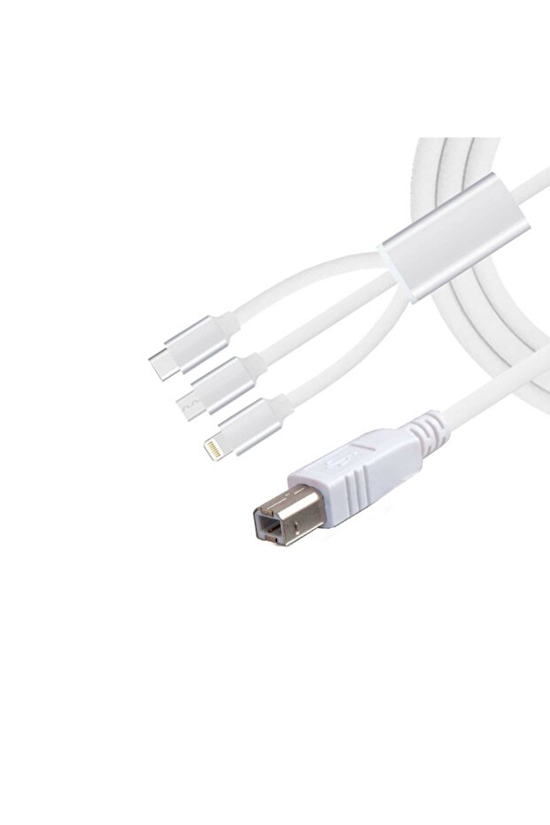 3 In 1 Type C-lightning- Micro Usb To Type B Printer Kablosu - 1