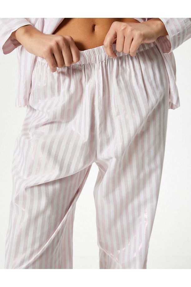Pijama Altı Düz Paça Beli Lastikli - 5