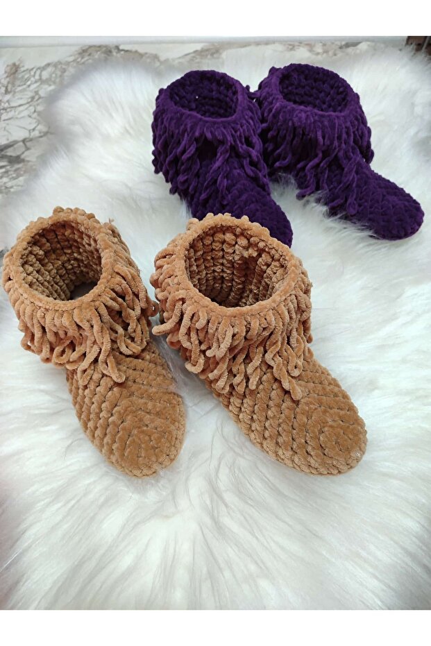 Kışlık ev botu   kadife ip no 38-40 - 2