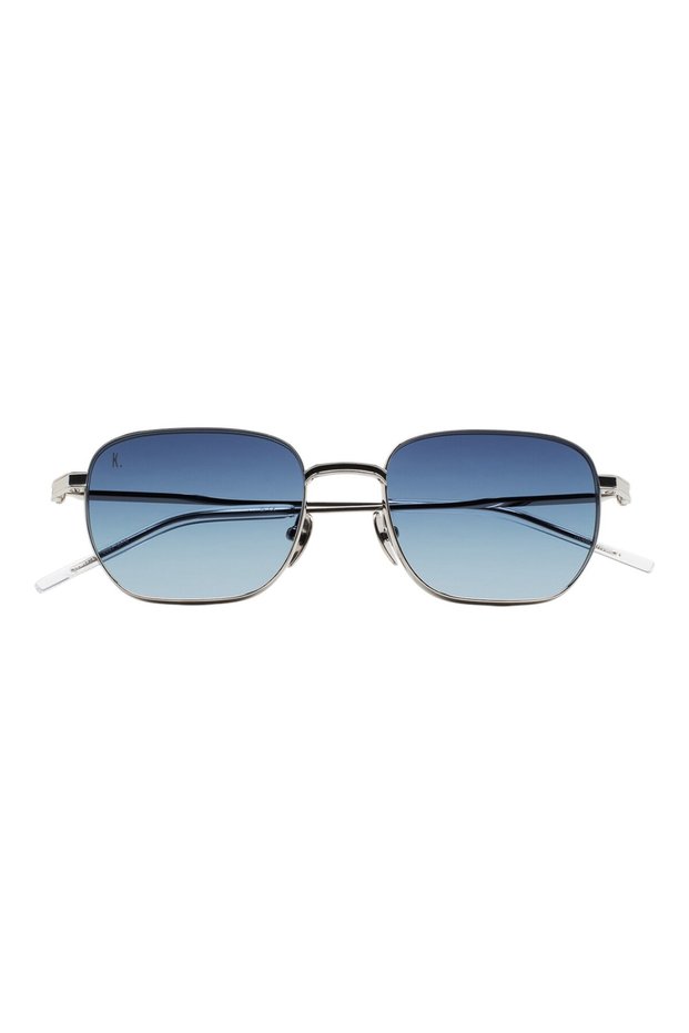 Unisex Monk Silver Navy Blue Titanium Sunglasses