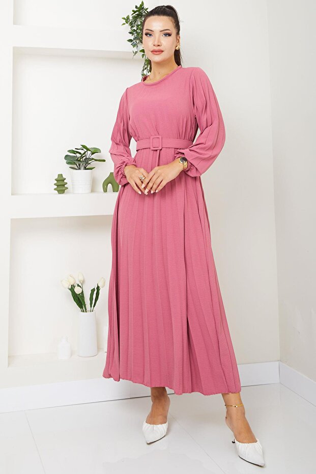 Dried Rose Pleated Aerobin Dress - Ss2339