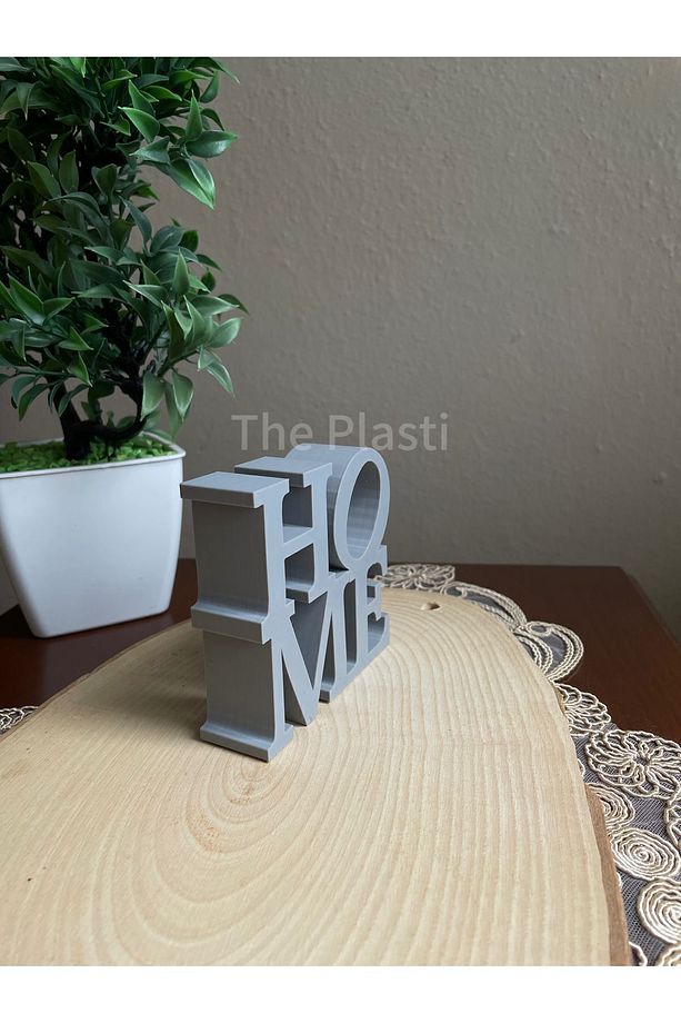 Home Yazılı Dekoratif Biblo Ve Masaüstü Dekor Gri 10 Cm X 10 Cm Boyut - 5