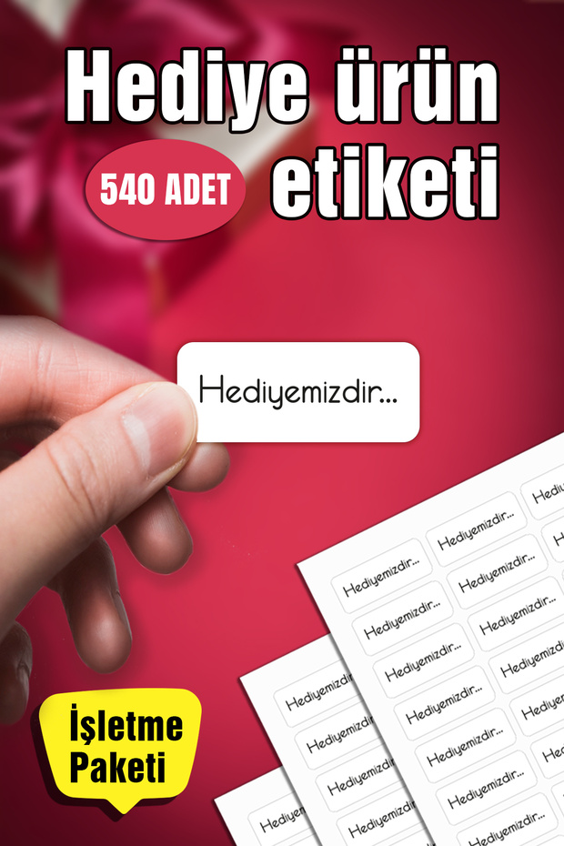 ''It's Our Gift...'' Written Sticker | 540 Pieces 4X1.5Cm | Custom Gift Product Label for Business