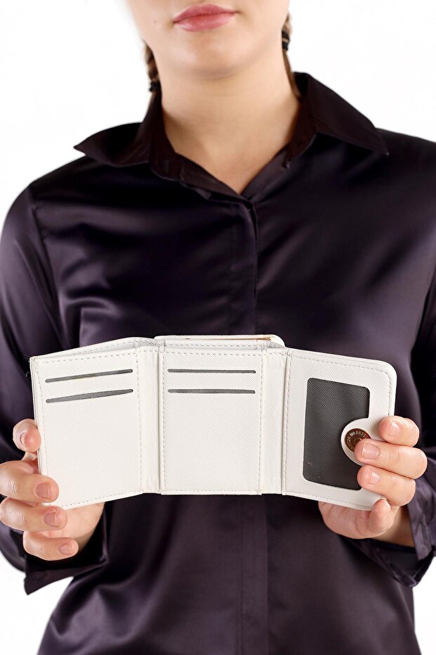 محفظة صغيرة بيضاء كلاسيكية موديل 026 - 3