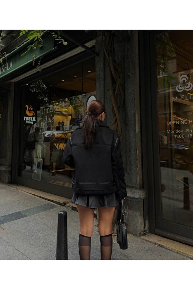 Peluş Kaplama Kaban - 4