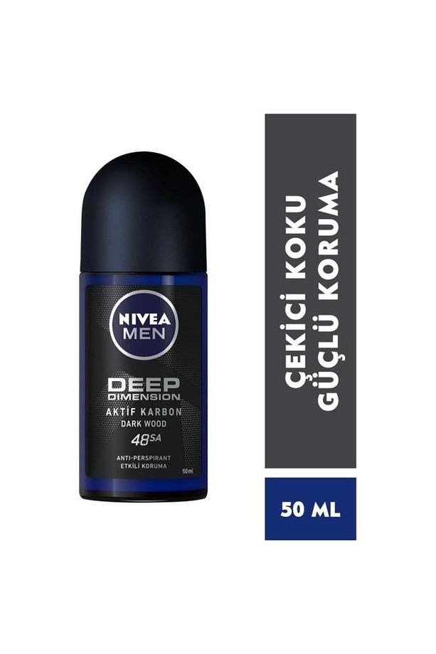 MEN Erkek Roll-on Deodorant Deep Dimension Aktif Karbon 50ml, 72 Saat Anti-perspirant Koruma,X2 Adet - 2