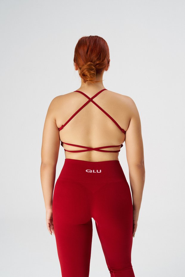 Attractive Collection Women's Red Seamless / Seamless Adjustable Drawstring Bra / Sports Bra